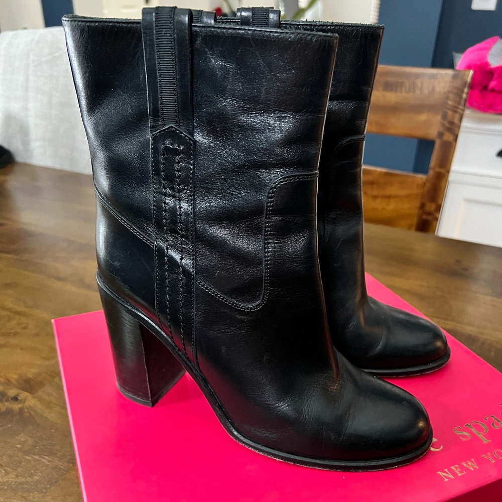 Kate Spade Pull on Baise Black Boots Size 9